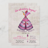 Girls Boho TeePee Einladungen zum Geburtstag (Vorne/Hinten)