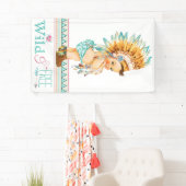 Girls Boho Tribal Baby Shower Banner (Insitu)
