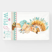 Girls Boho Tribal Baby Shower Banner (Horizontal)