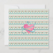 Girls Boho Tribal Baby Shower Einladung (Rückseite)