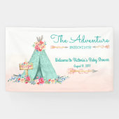 Girls Boho Tribal Teepee Babydusche Banner (Horizontal)