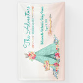 Girls Boho Tribal Teepee Babydusche Banner (Vertikal)