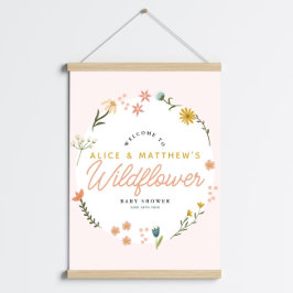 Girls Boho Wildblume Baby Dusche Begrüßungszeichen Poster
