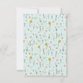 Girls Boho Wildblume Vielen Dank Baby Dusche Dankeskarte (Rückseite)