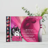 Girls Bowling Party Einladungen (Stehend Vorderseite)