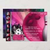 Girls Bowling Party Einladungen (Vorne/Hinten)