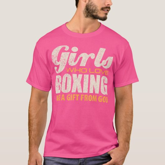 Girls Boxing Quote Novelty Boxer Geschenk T-Shirt (Vorderseite)