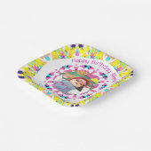 Girls Boys Happy Birthday Star Custom Age Foto Pappteller (Gewinkelt)