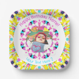 Girls Boys Happy Birthday Star Custom Age Foto Pappteller