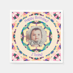 Girls Boys Happy Birthday Star Custom Age Foto Serviette