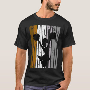 Girls Brown Cheerleader Champion Birthday Cheerle T-Shirt