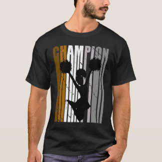 Girls Brown Cheerleader Champion Birthday Cheerle T-Shirt