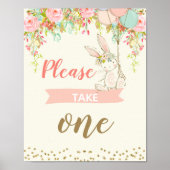 Girls Bunny Favor Sign 8x10 inch Poster (Vorne)