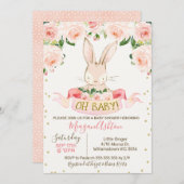 Girls Bunny Rabbit Baby Dusche Einladung (Vorne/Hinten)