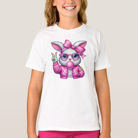 Girls Bunny Shirt Pink (Vorderseite)