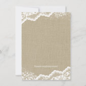 Girls Burlap Mason Jar Baby Shower Einladung (Rückseite)