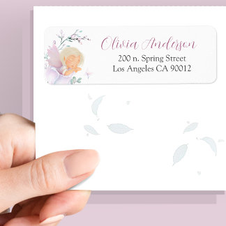 Girl's Butterfly & Blume Baby Shower-Adresse