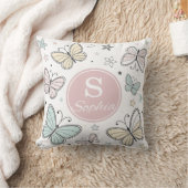 Girls Butterfly Monogram Cute Personalized gift Kissen (Decke)