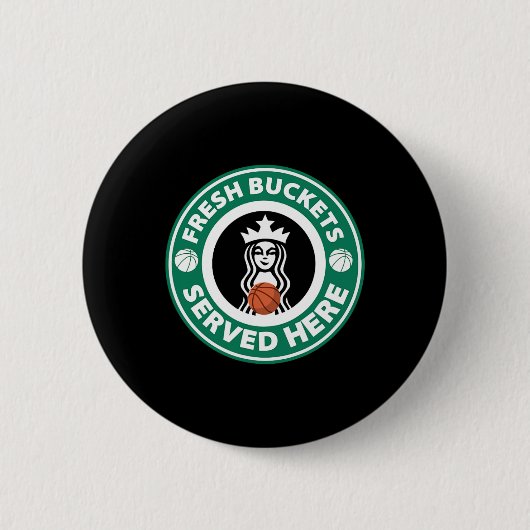 Girls Bysketbyll Fun Logo Servierbügel Cooles T-Sh Button (Vorderseite)