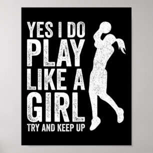 Girls Bysketbyll Player Kleidung Quotes Gift Play  Poster