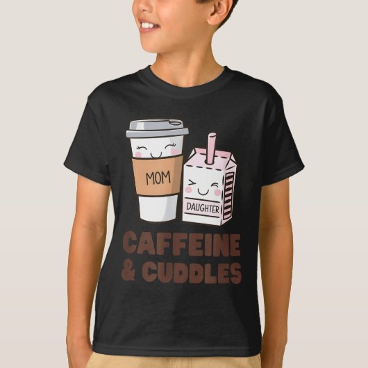 Girls Caffeine & Cuddles Twinning Coffee Juice T-Shirt (Vorderseite)