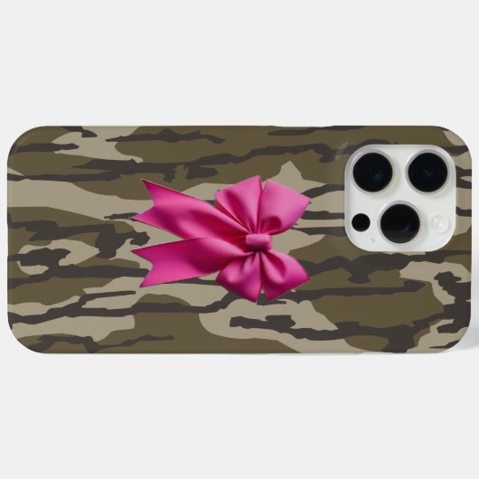 Girls Camouflage Pink Ribbon Bow Bottomland Camouf Case-Mate iPhone Hülle (Rückseite (Horizontal))