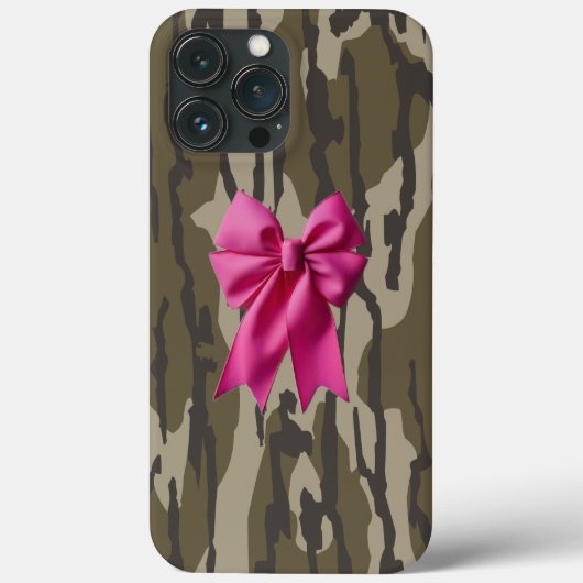 Girls Camouflage Pink Ribbon Bow Bottomland Camouf Case-Mate iPhone Hülle (Rückseite)