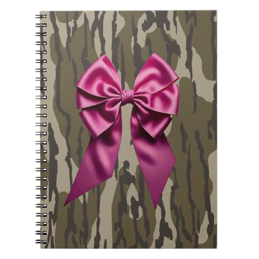 Girls Camouflage Pink Ribbon Bow Bottomland Camouf Notizblock (Vorderseite)