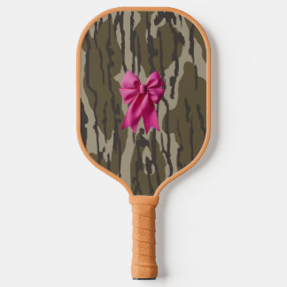 Girls Camouflage Pink Ribbon Bow Bottomland Camouf Pickleball Schläger