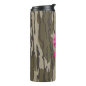 Girls Camouflage Pink Ribbon Bow Bottomland Camouf Thermosbecher (Nach links gedreht)