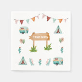 Girls Camping Abenteuer Slumber Geburtstagsparty Serviette (Vorderseite)