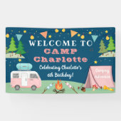 Girls Camping Geburtstag Camp Out Party Willkommen Banner (Horizontal)