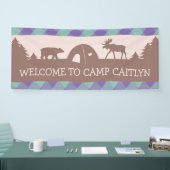 Girls Camping Geburtstagsfeier Begrüßungsbanner Banner (Messe)