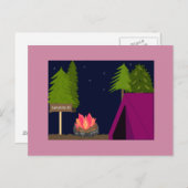 Girls Camping Outing Postkarte (Vorne/Hinten)