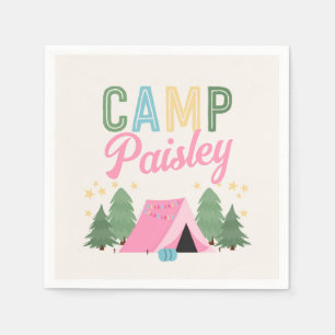 Girl's Camping Party Napkins Serviette