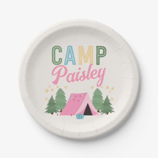 Girl's Camping Party Teller (Vorderseite)