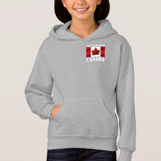 Girl's Canada Jacket Kid's Personalisiert Hoodie (Vorderseite)
