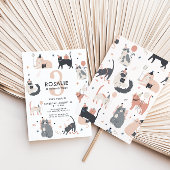 Girls Cat Thema Geburtstag Einladung