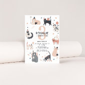 Girls Cat Thema Geburtstag Einladung