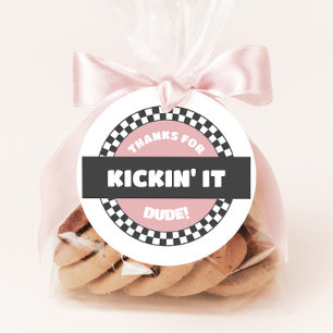 Girls' Checkered Skateboard Groovy Krass Geburtsta Geschenkanhänger