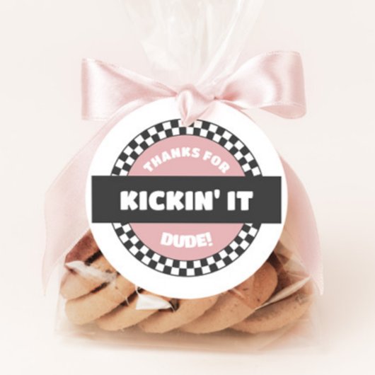 Girls' Checkered Skateboard Groovy Krass Geburtsta Geschenkanhänger