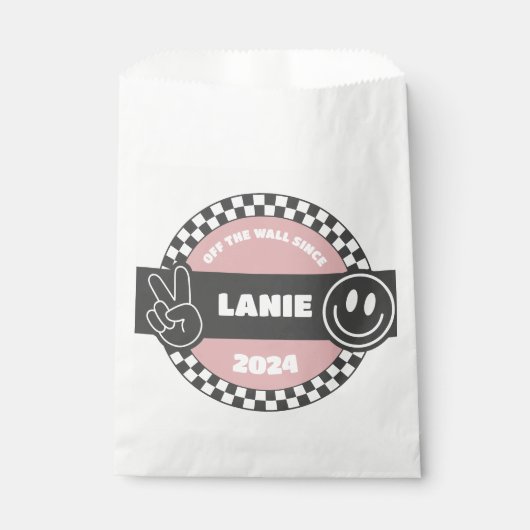 Girls' Checkered Skateboard Groovy Krass Geburtsta Geschenktütchen (Vorderseite)