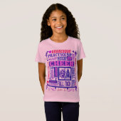 Girls Cheerleader Lila Typografy T - Shirt (Vorne ganz)