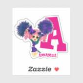 Girls CHEERLEADER Personalisiert als Monogramm Aufkleber (Blatt)