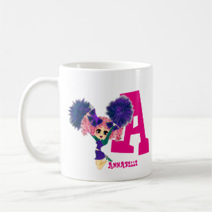 Girls CHEERLEADER Personalisiert als Monogramm Kaffeetasse