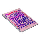 Girls Cheerleading Lila Typografie    Notizblock (Rechte Seite)