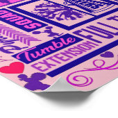 Girls Cheerleading Lila Typografie Poster (Ecke)