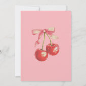 Girls Cherry First Birthday invitation  Einladung (Rückseite)