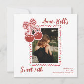 Girls Cherry Sweet 16th Birthday Invitation Einladung (Vorderseite)
