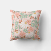 Girls Chic Pink Daisy Wildblume Floral Kissen (Rückseite)